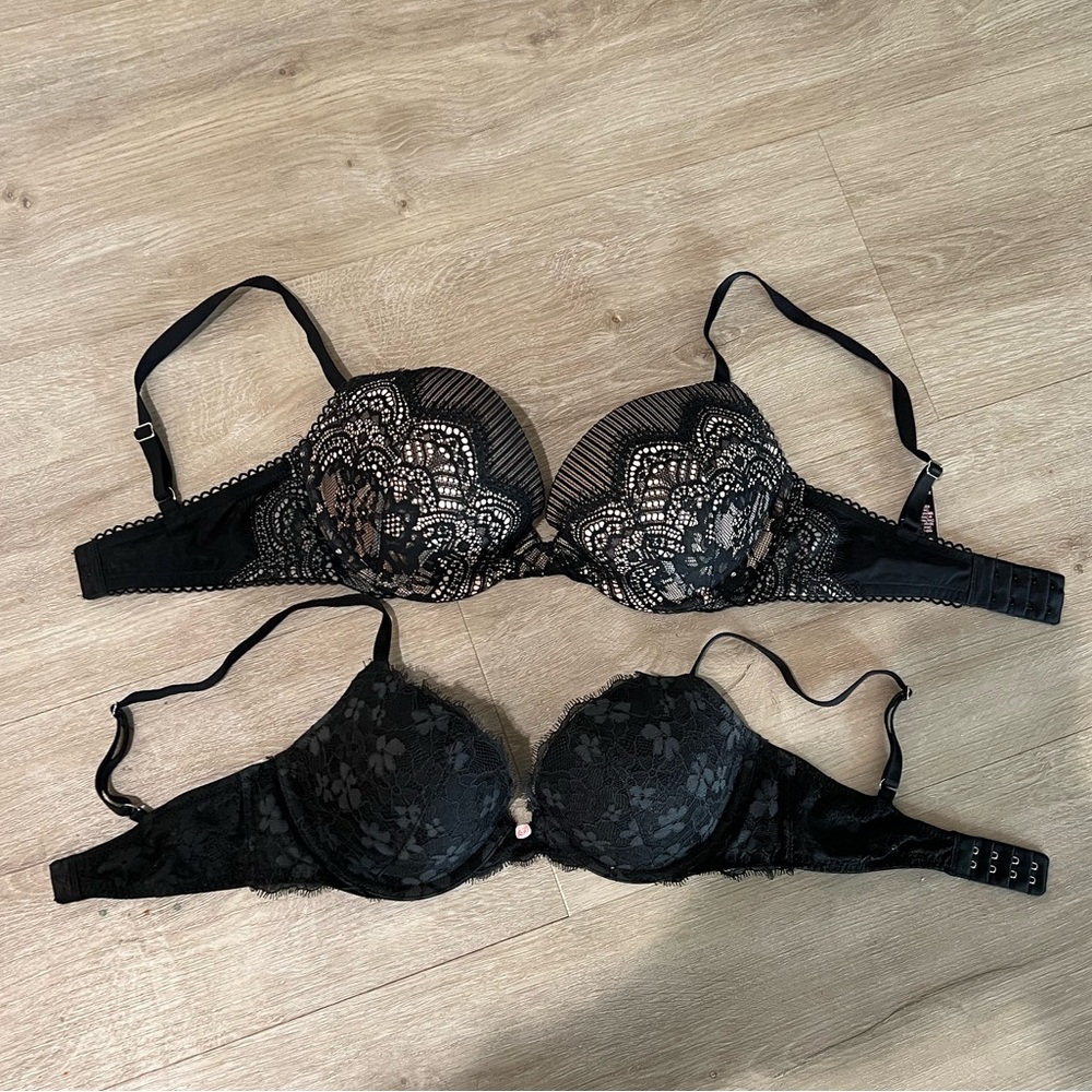 Victoria’s Secret Dream Angels bras- size 32DD, color: black, set of 2 bras